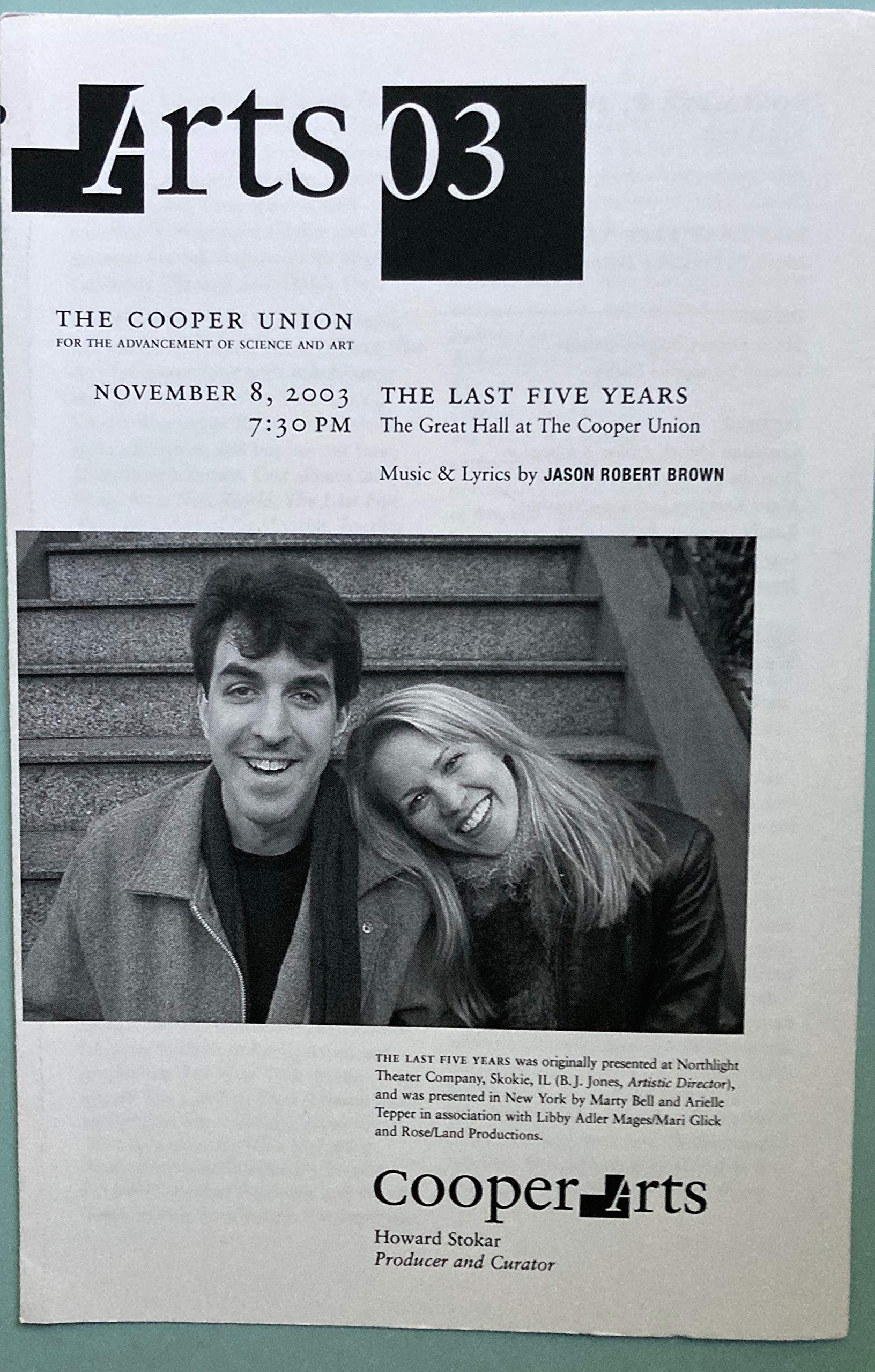 Brand New Playbill from The Last 5 Years concert Version 2003 starring Lauren Ke