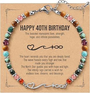 Natural Stone Bracelets for Women, Meaningful Wave Bracelet Gift for Her, Birthday Gifts for Mom, Sister, Friend, Inspirational Friendship Jewelry