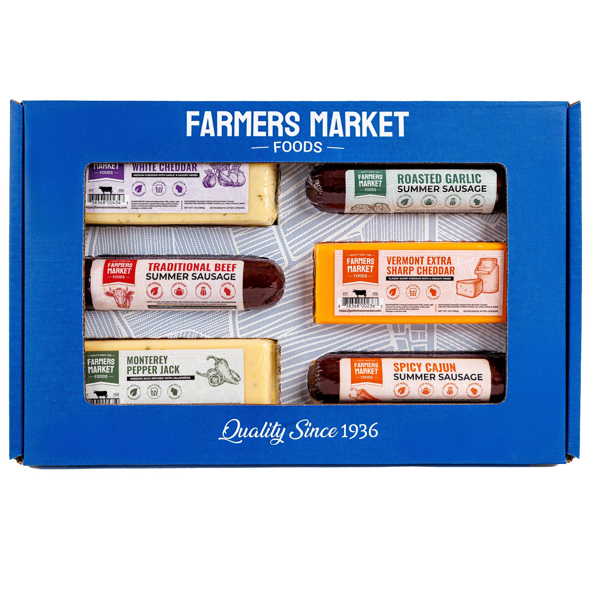 Farmers Market Classic Charcuterie Gift Box with Summer Sausages & Cheese | Roas