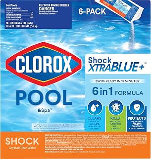 Clorox® Pool&Spa™ Shock XTRABLUE® Plus, Kills Bacteria & Algae in Swimming Pools, Swim-Ready in 15 Minutes, (12-Pack), Granular