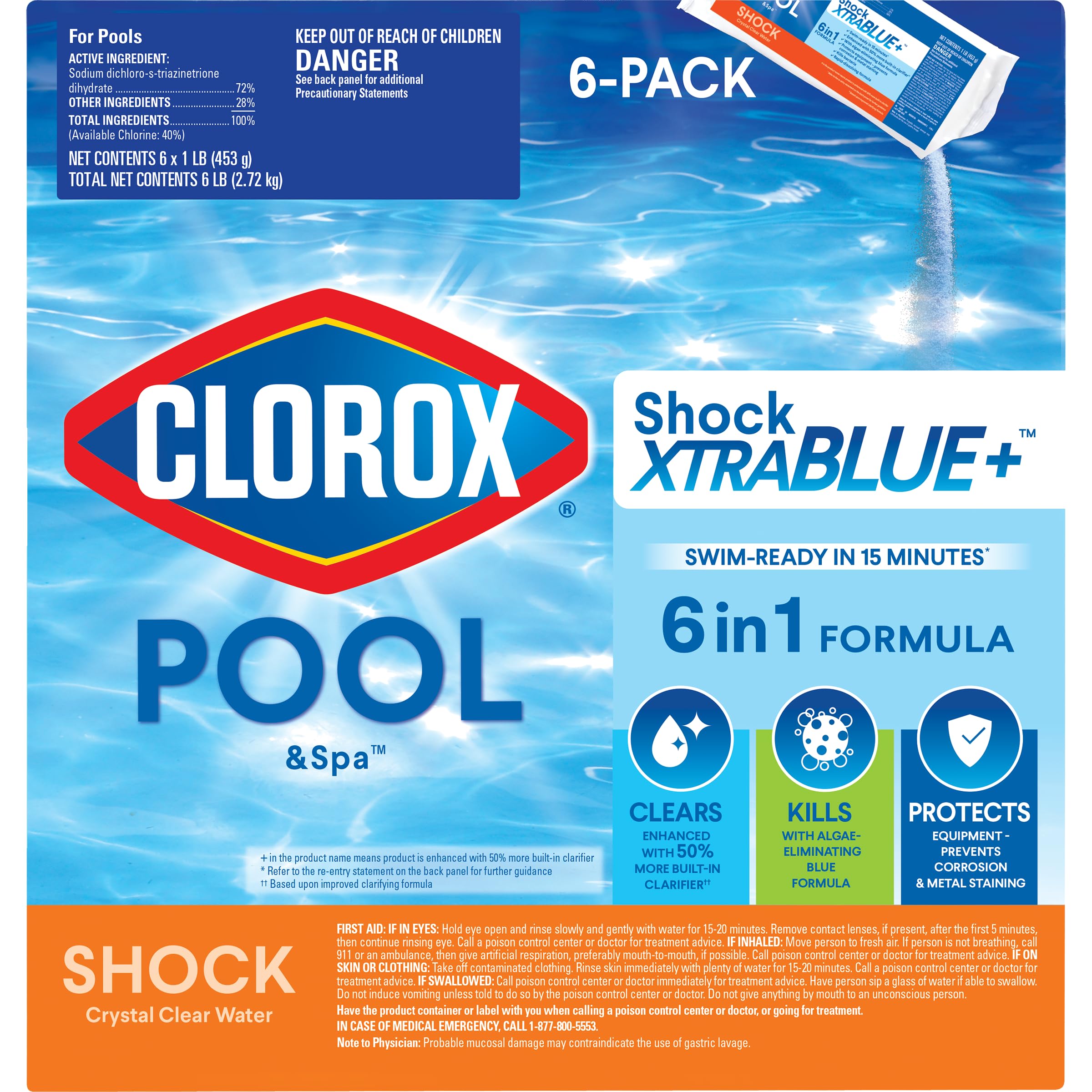 Clorox® Pool&Spa™ Shock XTRABLUE® Plus, Kills Bacteria & Algae in Swimming Pools