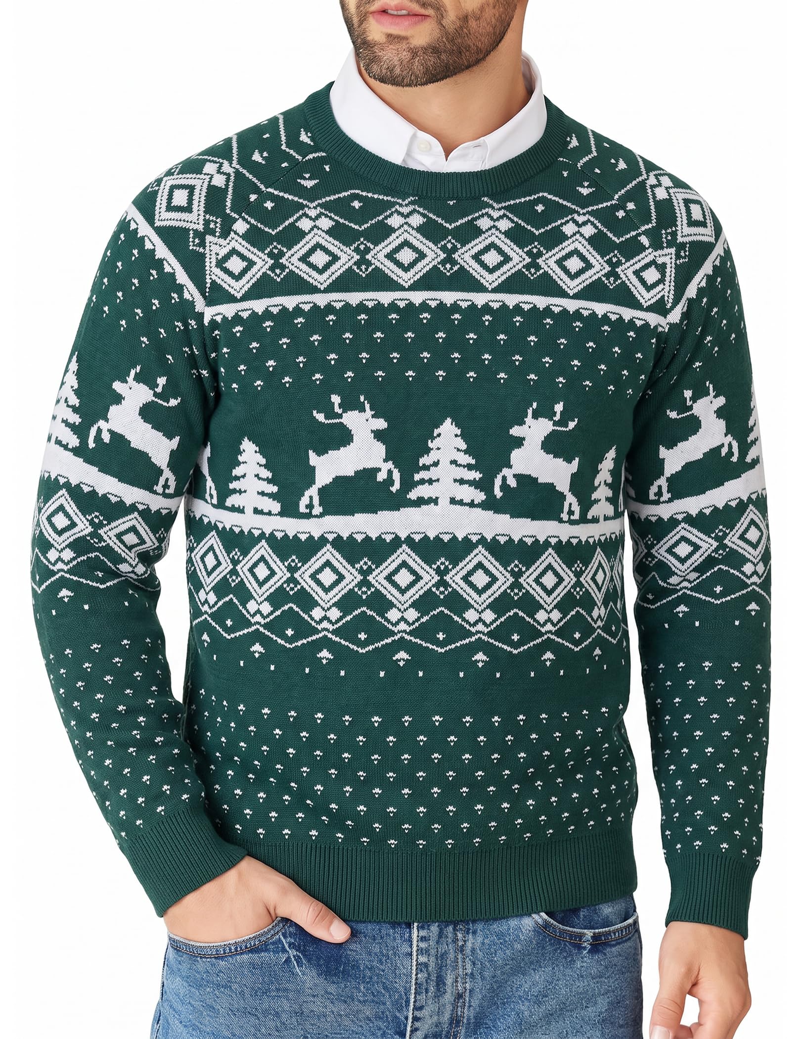 COOFANDY Men's Sweater Knitted Pullover Round Neck Slim Jumpers for Men Casual P