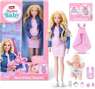 MY MINI Mom & Baby Surprise (Brittany) By ZURU | mini pregnancy doll toy with newborn baby accessories, realistic nurturing play, collect all 3, play & display, kids gifts