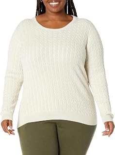Amazon Essentials Women's Lightweight Long Sleeve Cable Knit Pullover