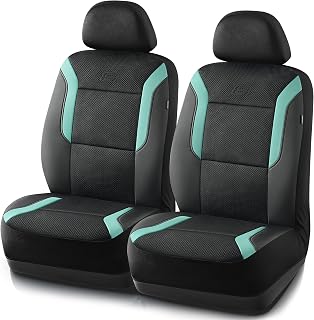 Skechers Memory Foam™ Car Seat Covers, Air Cool Mesh Thick Seat Covers,Two Front Seat Covers, Airbag Compatible, Automotive Comfort & Protection for Most Cars,Van,Trucks, SUVs(Green,Two Front)