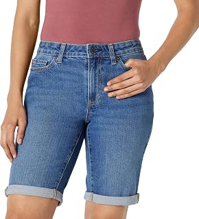 Amazon Essentials Women's Slim-Fit Denim Bermuda Shorts with Pockets