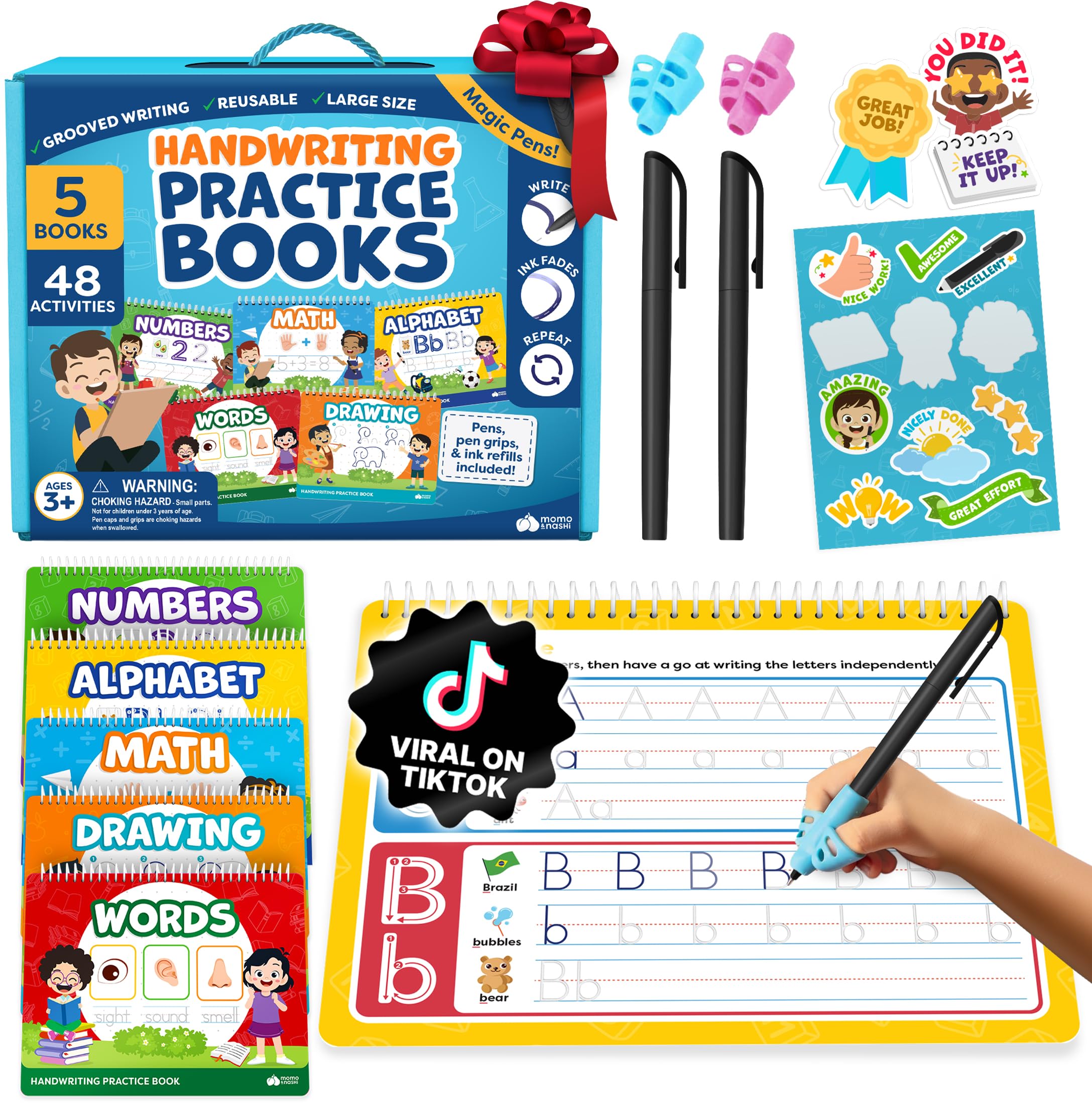 Magic Grooved Writing Practice Books - Grooved Writing Books for Kids 3-5 | Reus