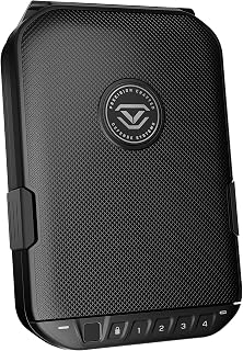 VAULTEK LifePod 20 Full-Size Biometric Lockable Weatherproof Case with Built-in Lock, Steel Security Cable, & TSA Handgun Case or Car Safe, Portable Travel Pistol Safe/Covert Black/Biometric