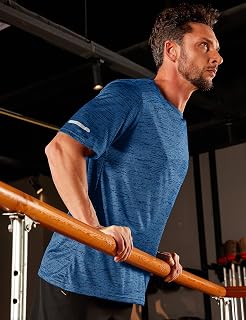 MAGCOMSEN T-shirts Short Sleeve Men Sport Quick Dry Round Neck Gym Workout Running Sports Breathable Fitness Clothing