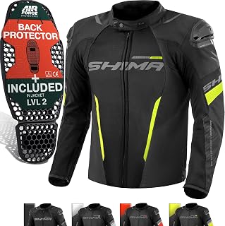 SHIMA Solid 2.0 Men's Motorcycle Jacket 4 Seasons Airforce Back Protector Summer Protection Lightweight Winter Jackets