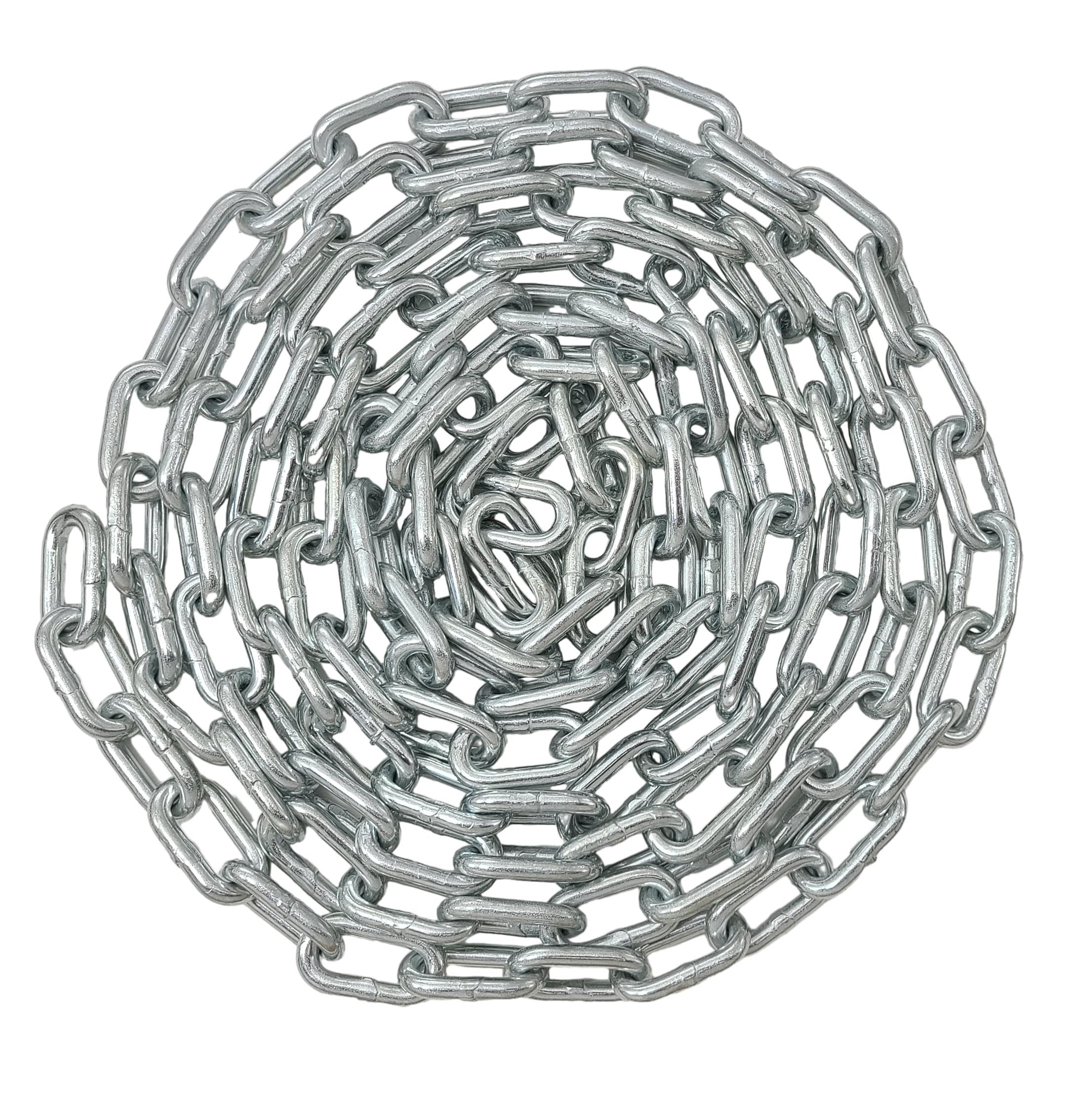 3/16-IN X 10-FT Proof Coil Chain, Bright Zinc Plated, Safe Working Load 800lbs, 