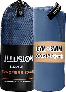 illusion Swimming Towels for Adults 80x180cm – Extra Large Microfibre Towel