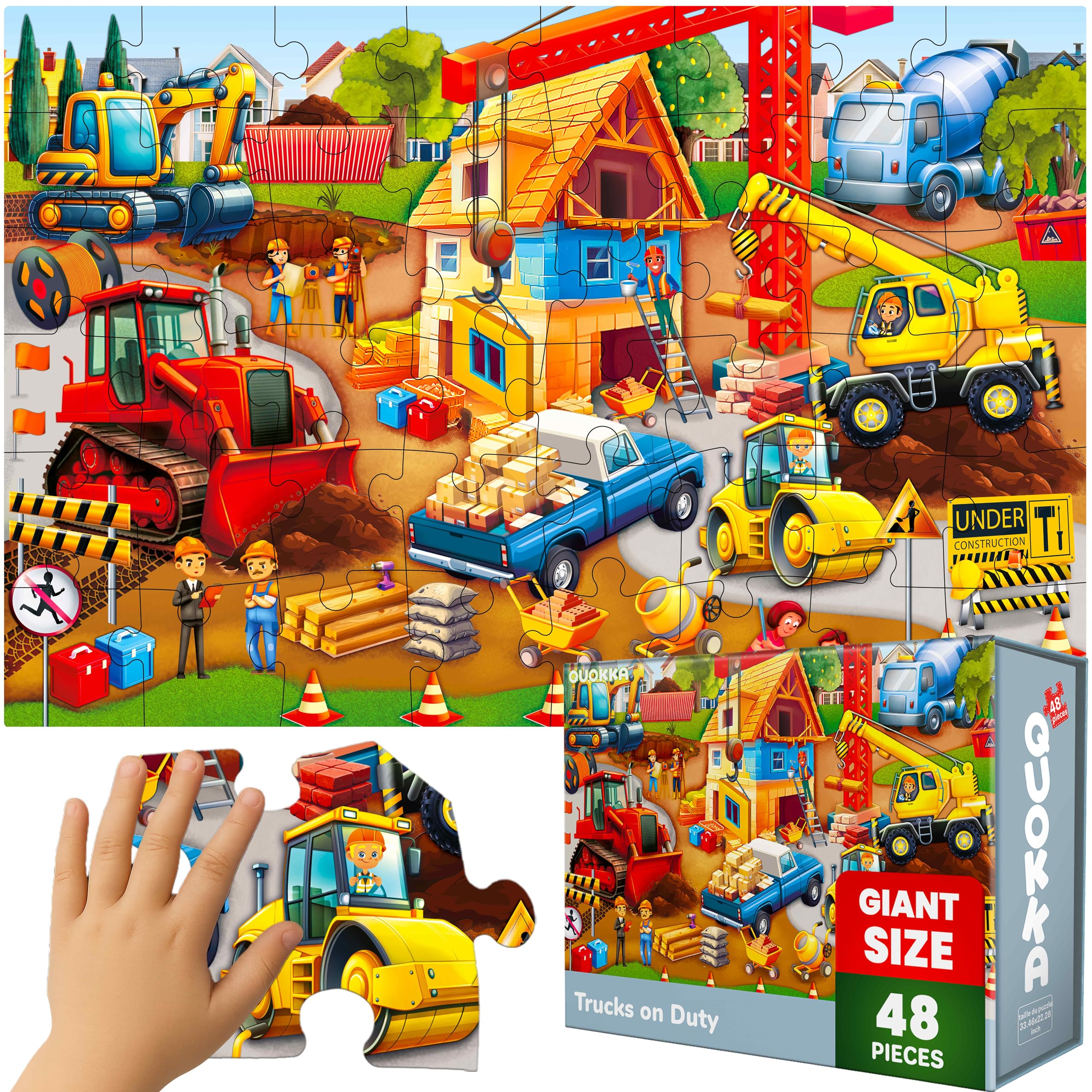 Giant Floor Puzzles for Kids Ages 4-6 - 48 Piece Puzzles for Toddlers 3-5 | Cons