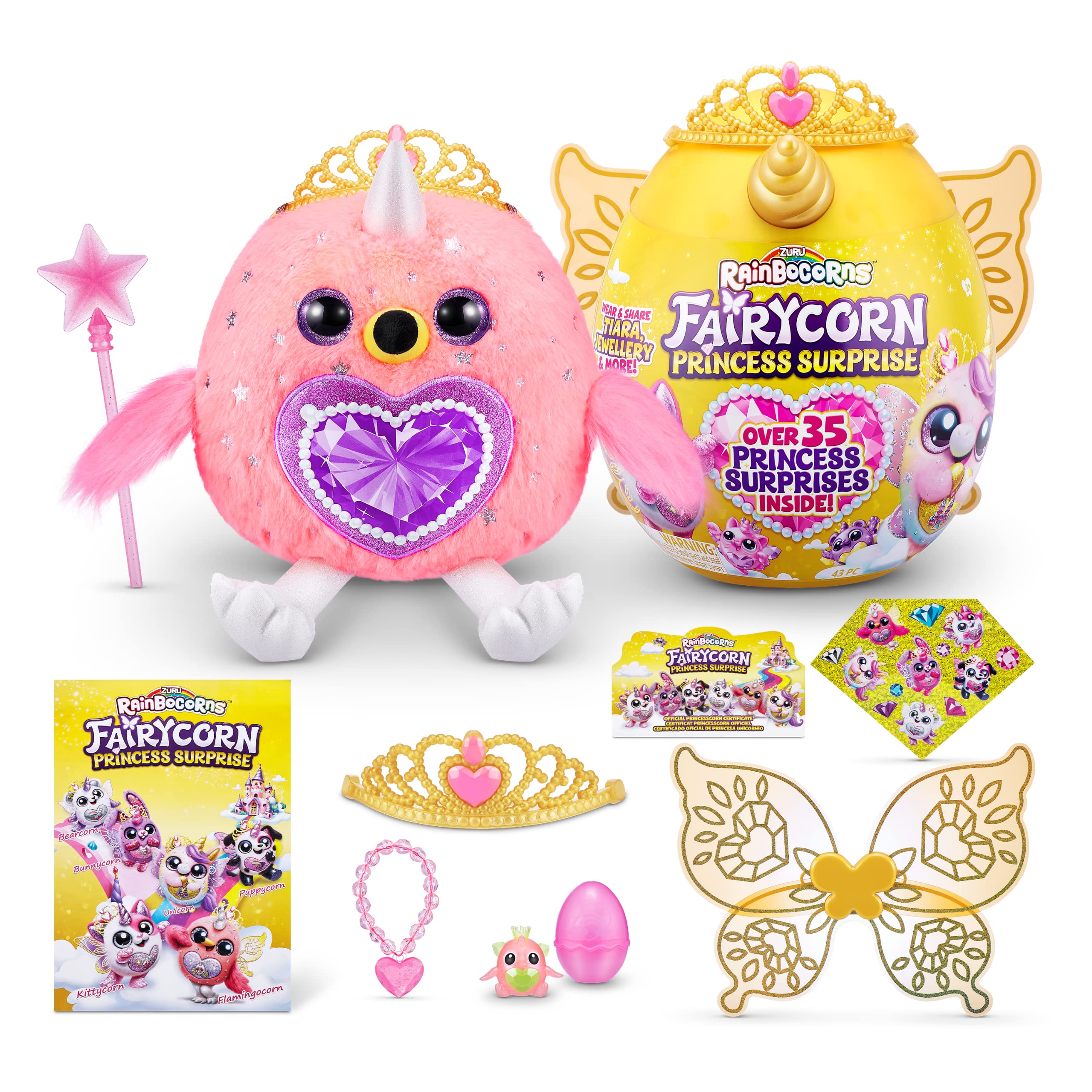 Rainbocorns Fairycorn Princess Surprise (Flamingo) by ZURU 11" Collectible Plush