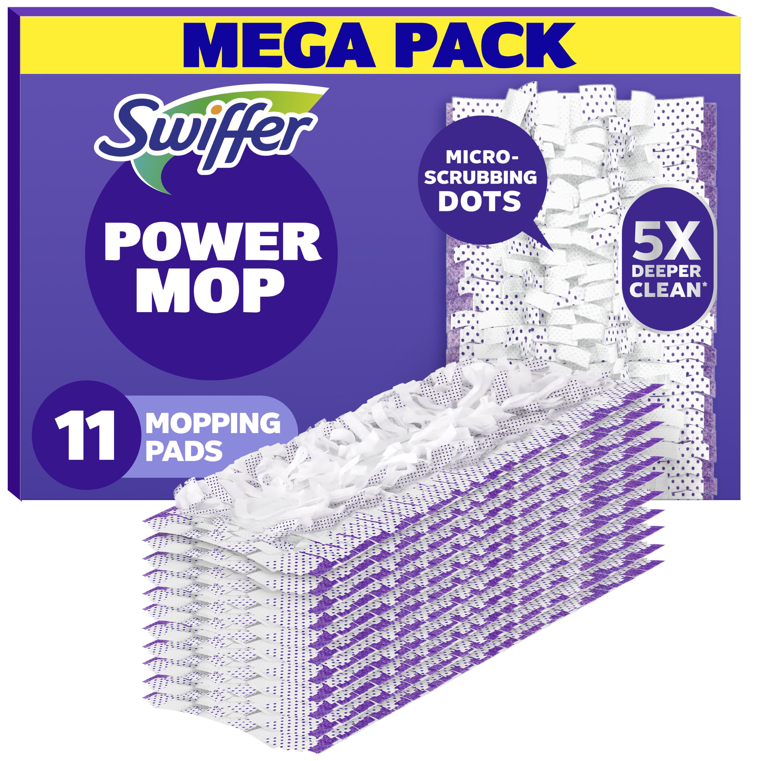 Swiffer PowerMop Multi-Surface Mopping Pad Refills for Floor Cleaning, 11 Count,