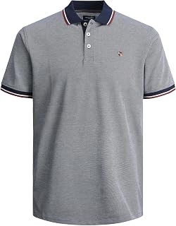 JACK & JONES Men’s Plain T-Shirt, Polo Shirt, Indigo (mood indigo)