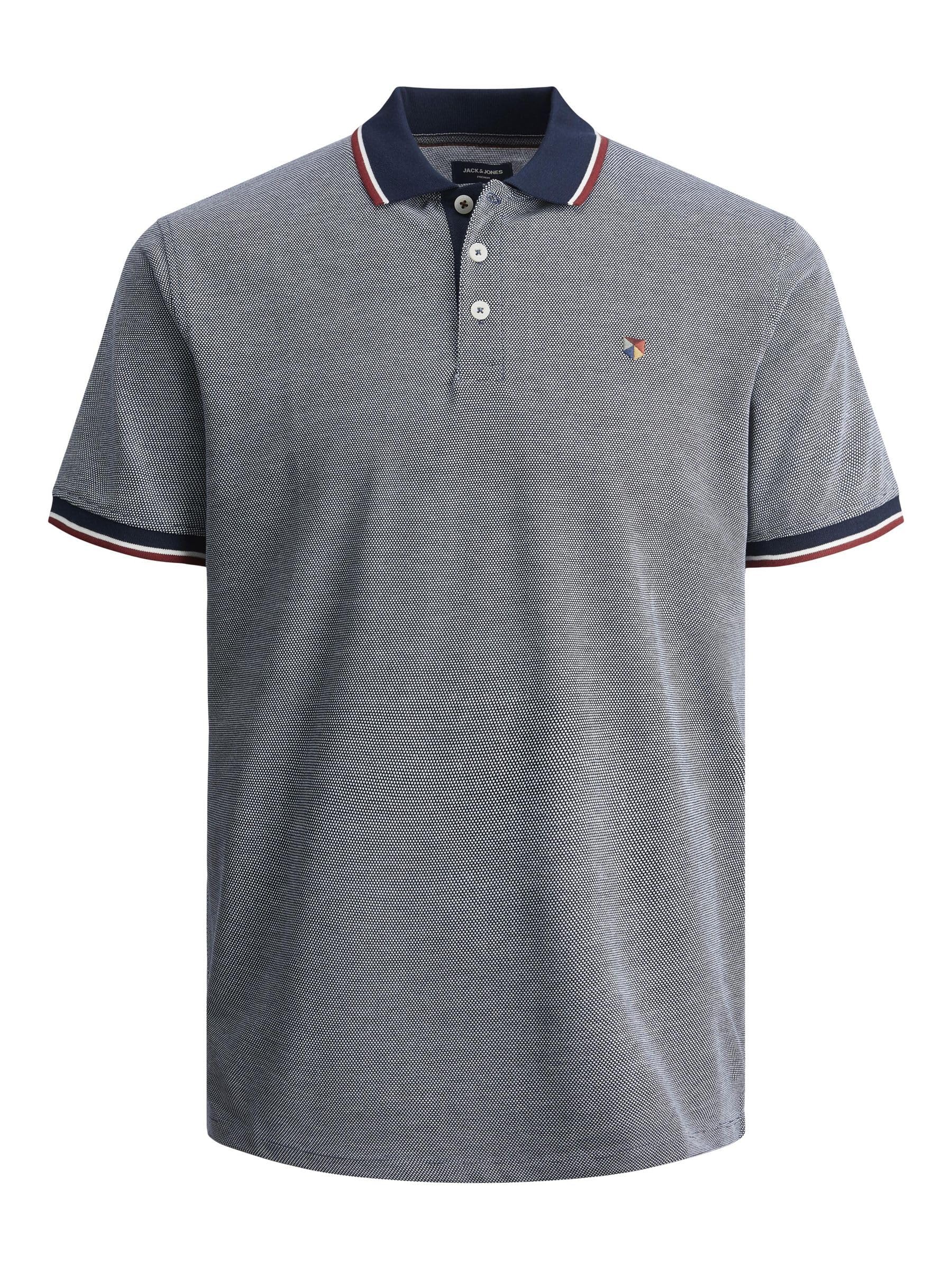 JACK & JONES Men’s Plain T-Shirt, Polo Shirt, Indigo (mood indigo)
