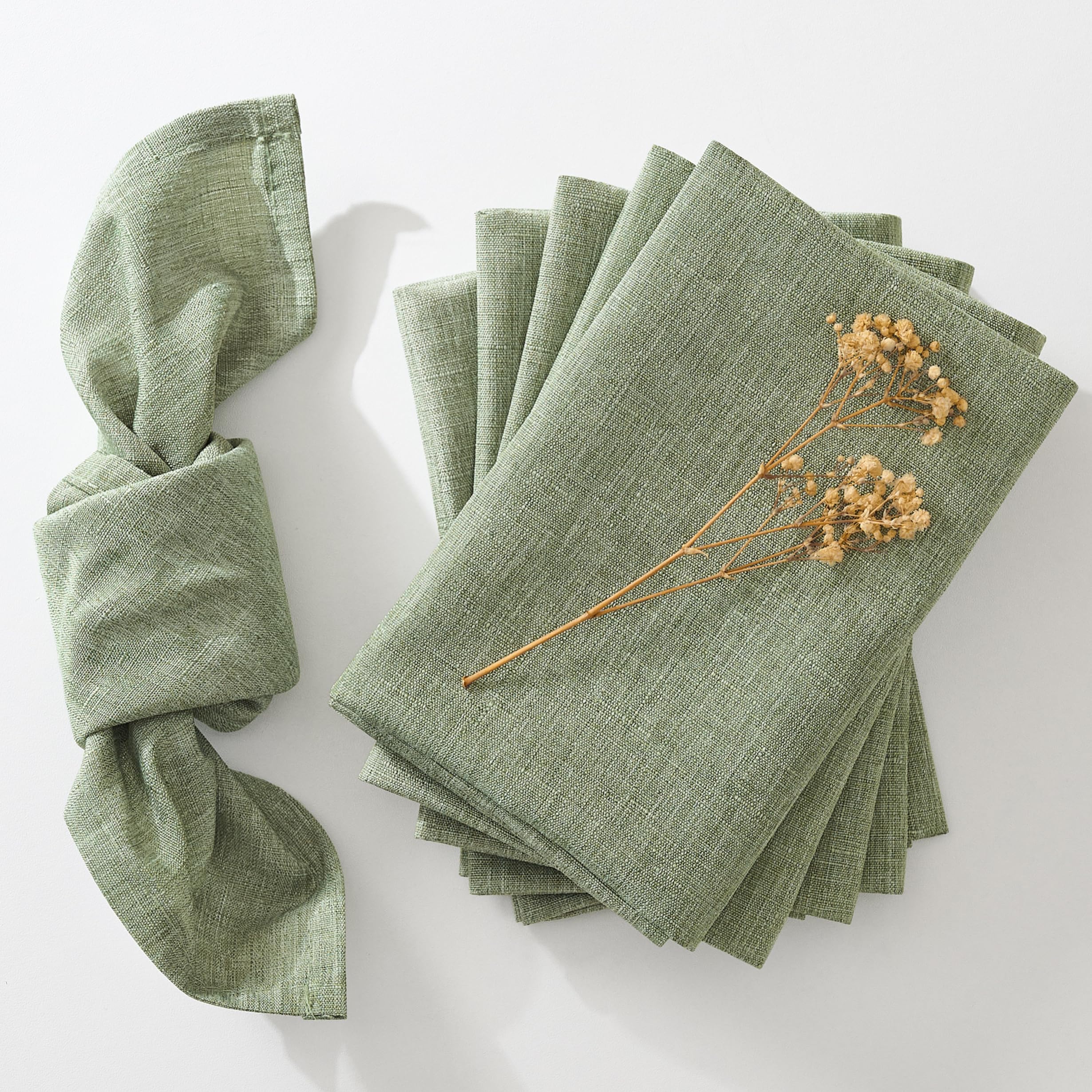 Decorelia Faux Linen Napkins, Valentine's Day Easter Spring Bulk Washable Reusab
