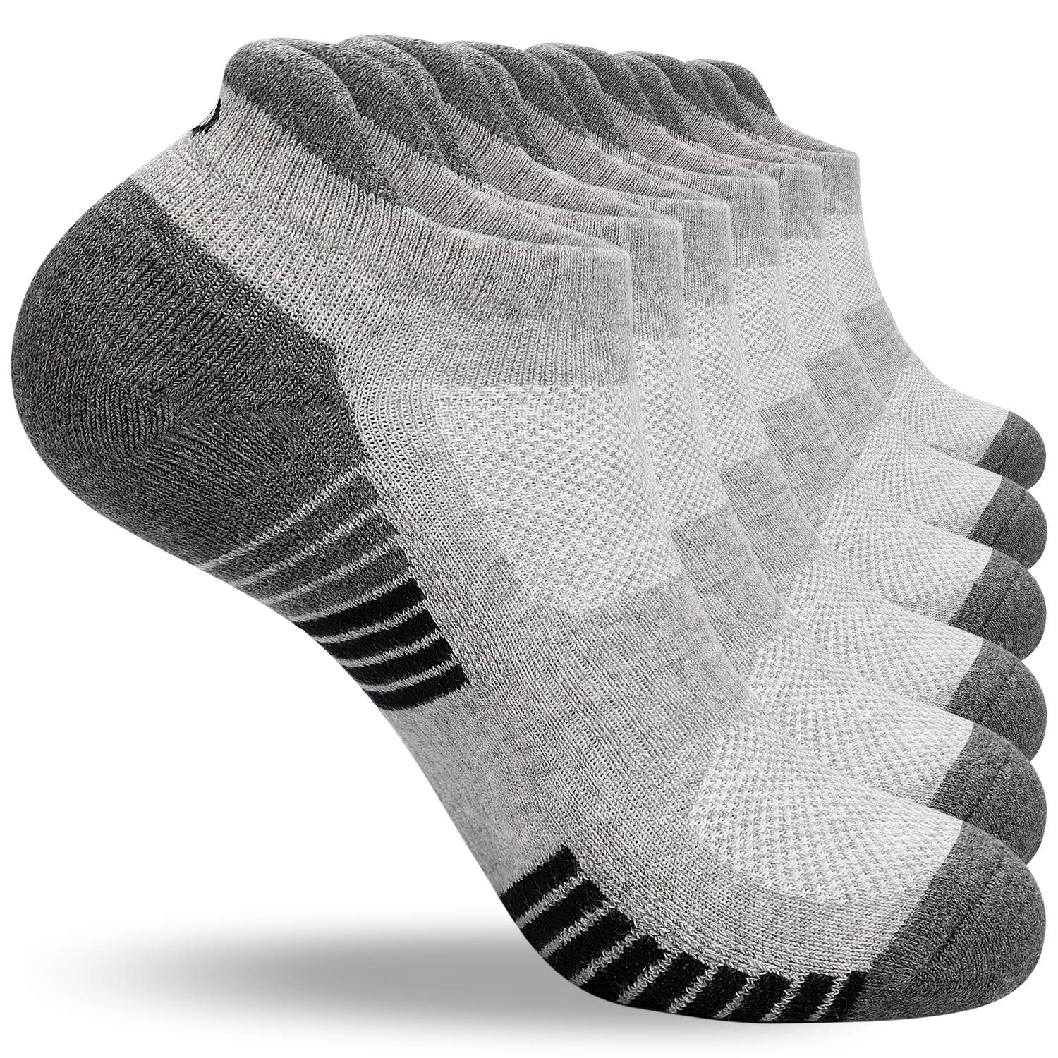 coskefy Running Socks Thick Cushion Ankle Trainer Socks for Men Women Cotton Spo