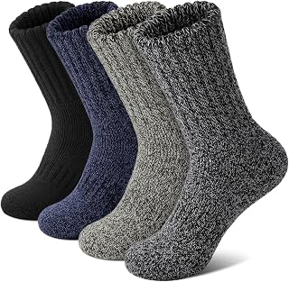 Senker Fashion Wool Socks for Women, 4 Pairs Winter Thermal Boot Socks