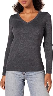 Amazon Essentials Jersey Ligero de Manga Larga con Cuello en V y Corte Estándar Mujer