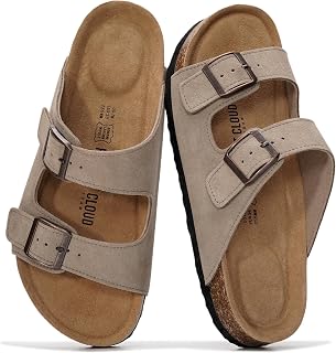 Project Cloud 100% Genuine Leather Womens Sandals Slides for Women Flats