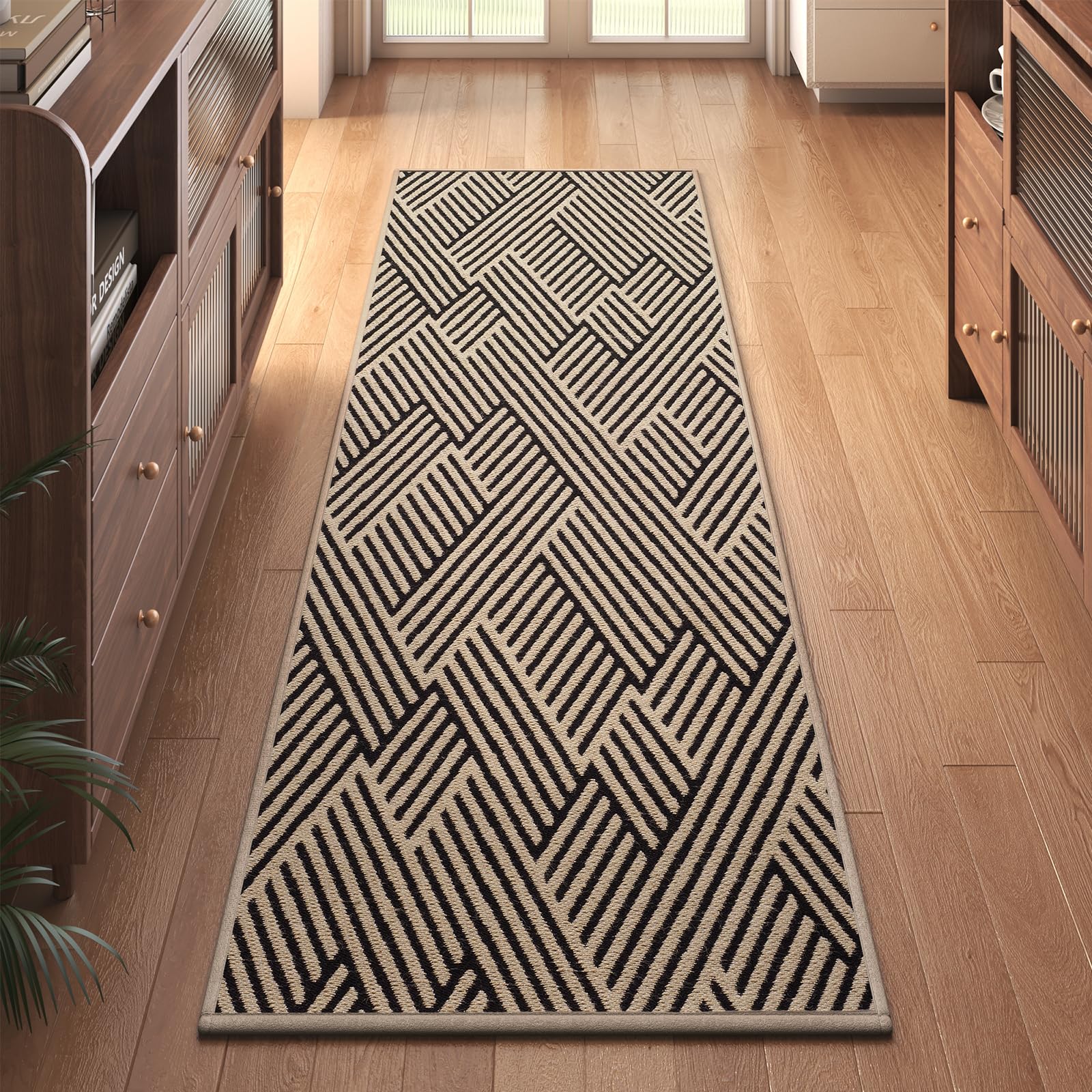 Front Door Mat Indoor Outside Entrance Non-Slip Mats Brown 24"x71"