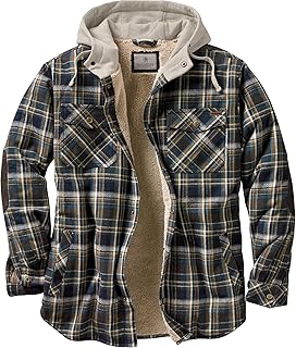 Legendary Whitetails Camp Night Berber Lined Hooded Flannel Shirt Jacket Men's Jacket