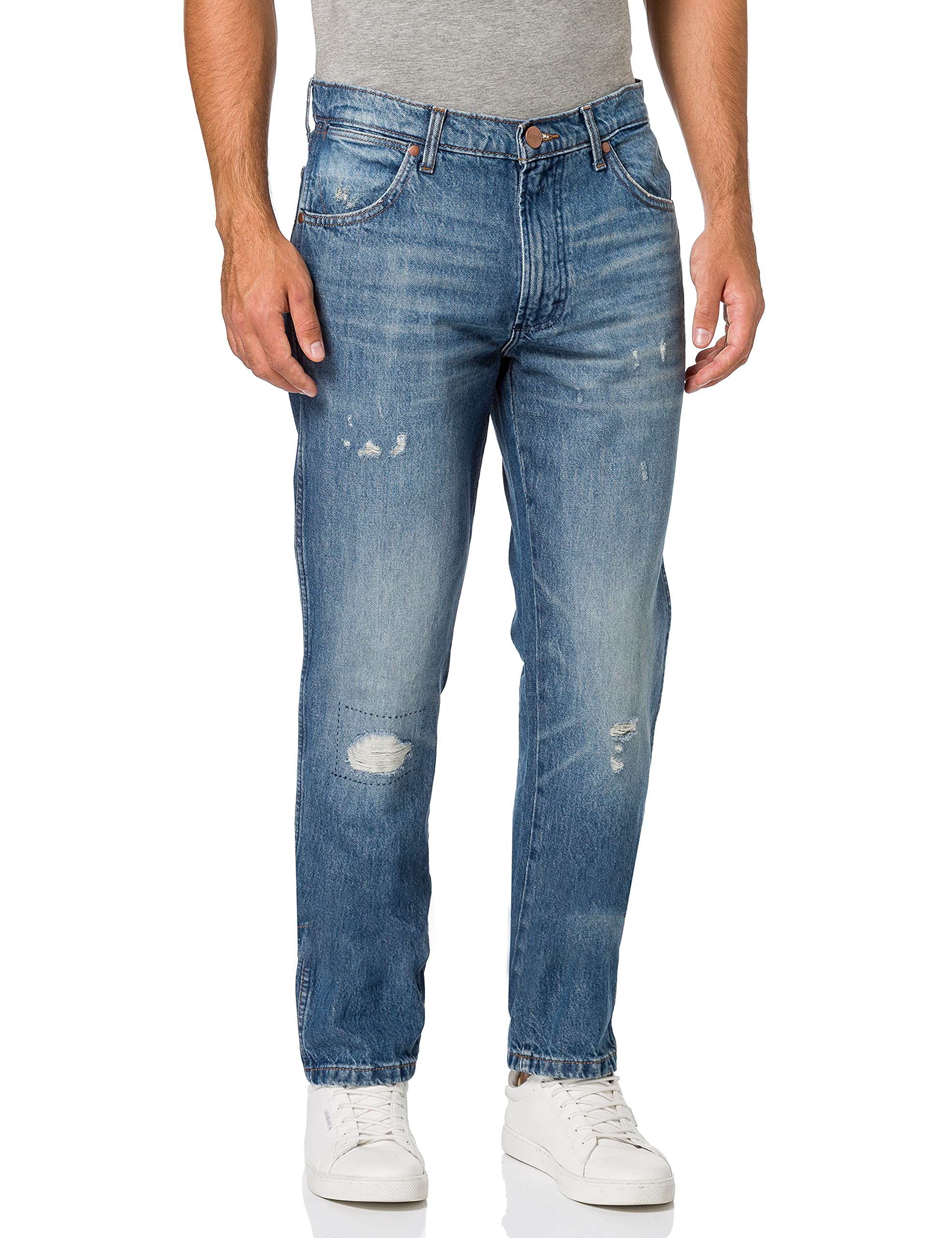 Wrangler - Men's Jeans - Straight Fit Regular - Greensboro - Light Blue Fade