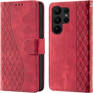 Cover for Samsung Galaxy S23 Ultra wallet case Red