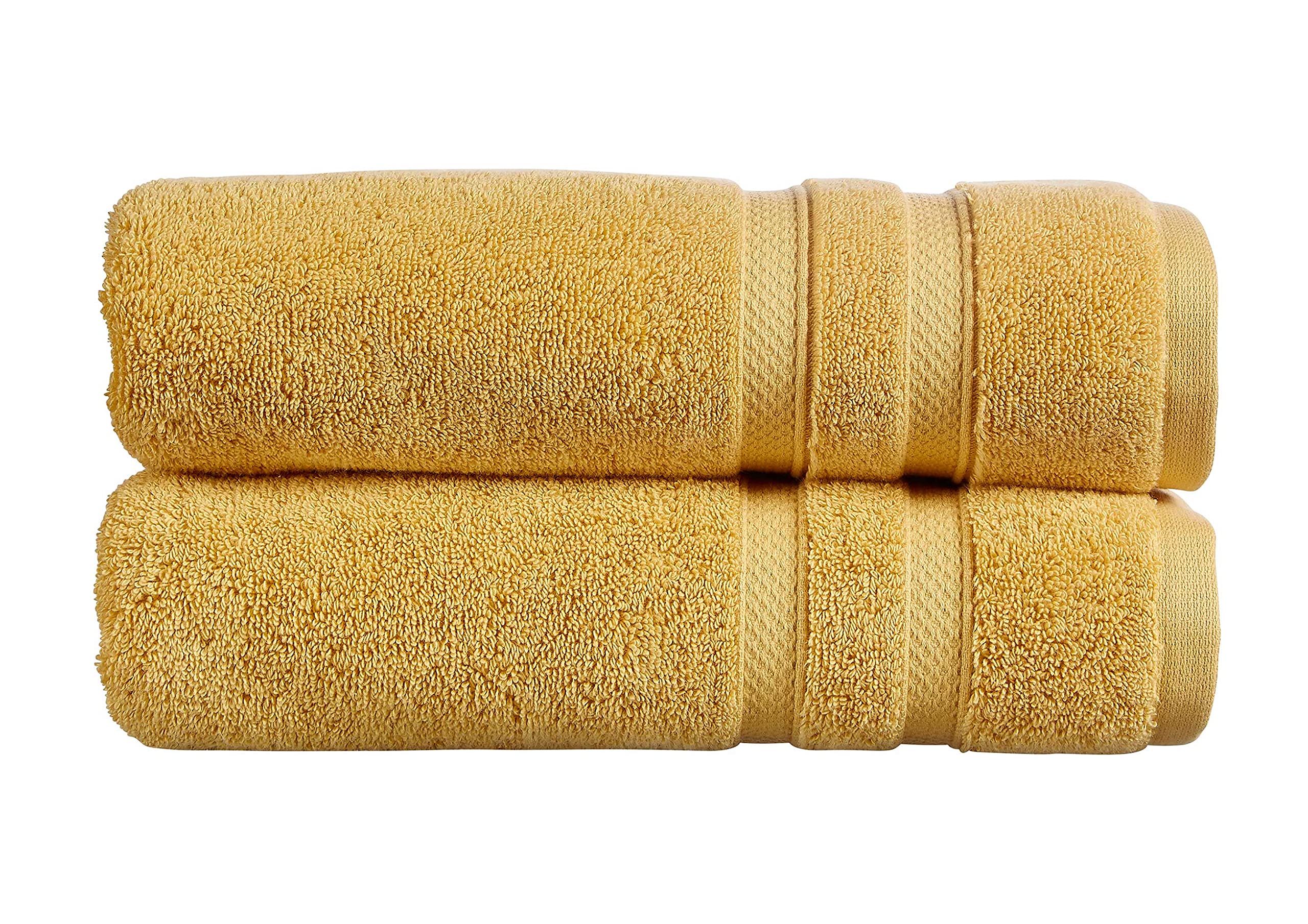 Christy Chroma Yellow Bath Sheets | Set of 2 | Highly Absorbent Heavyweight 675G