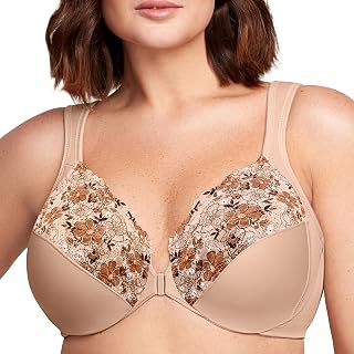Glamorise Wonderwire Front-Closure Bra Underwire #1245, Women's Full Cup Bra