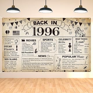 DARUNAXY 30th Birthday Party Decorations, Vintage Back in 1996 Banner