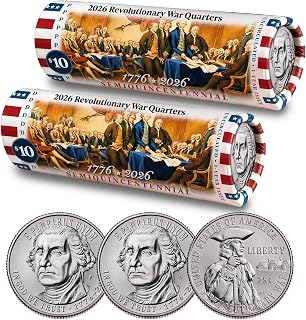 2026 P & D Set • Revolutionary War Quarter Declaration of Independence DOI Coin Rolls • America 250th
