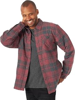 Wrangler Authentics Men's Long Sleeve Heavyweight Fleece Shirt Button-Down Shirt (Pack of 1)