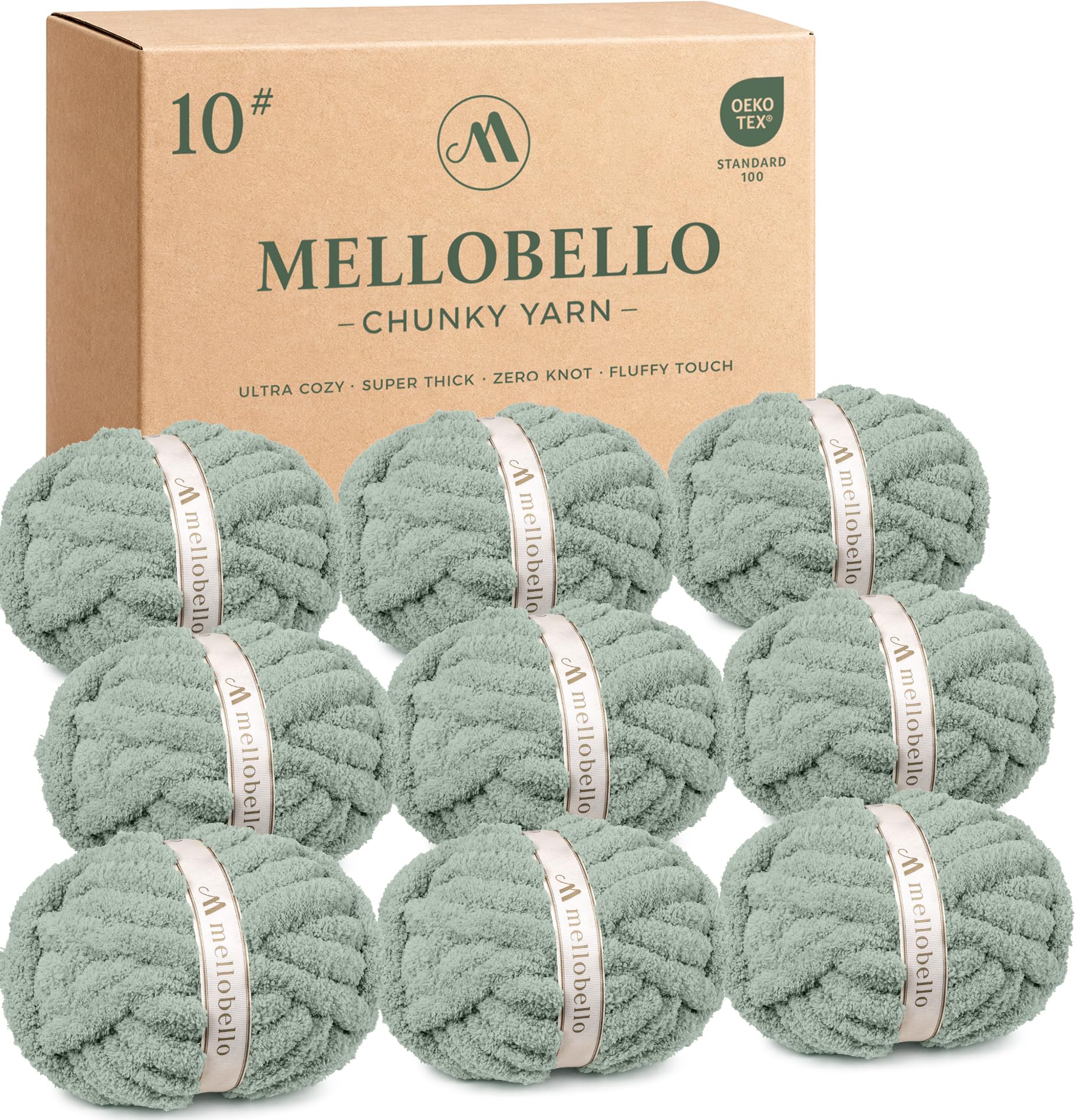 9 Pack Jumbo Chunky Yarn for Hand Knitting - #10 Chunky Chenille Yarn for Croche
