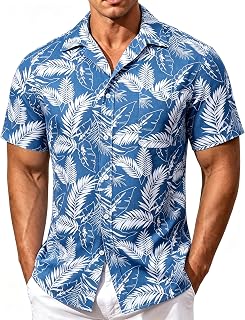 Men's Vintage Hawaiian Shirt Short Sleeve Button Down Beach Tropical Floral Summer Party Holiday