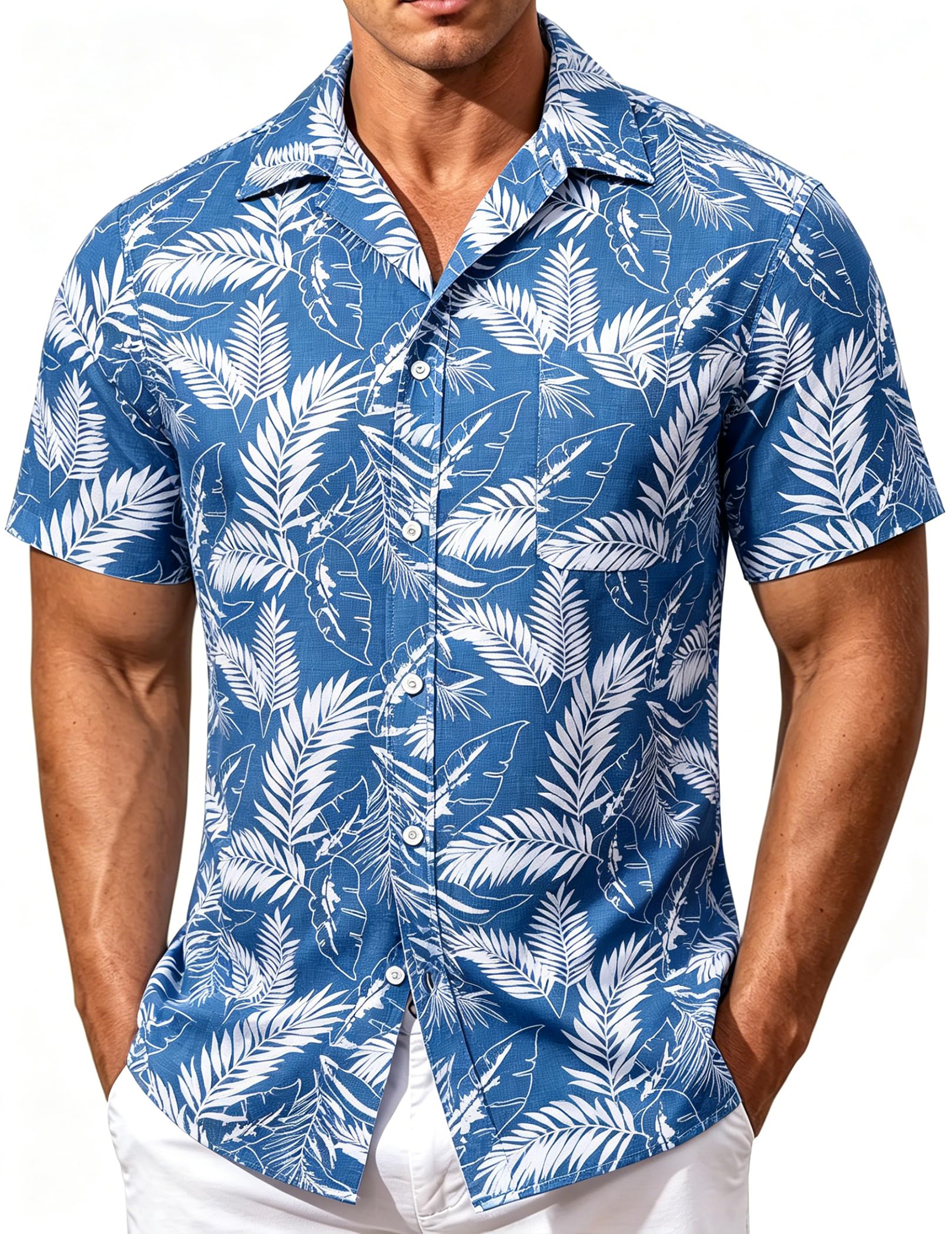 Men's Vintage Hawaiian Shirt Short Sleeve Button Down Beach Tropical Floral Summ