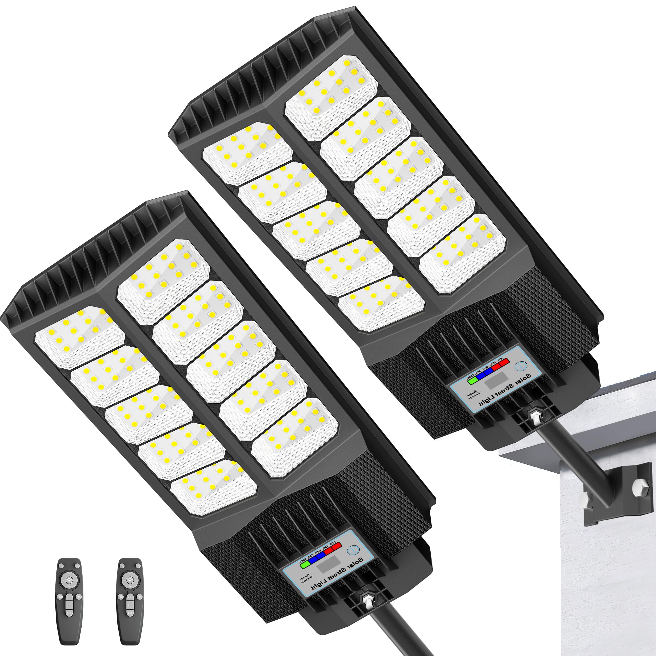 IOBZSM Solar Street Lights Outdoor Waterproof 6500W Solar Flood Lights Dusk to D