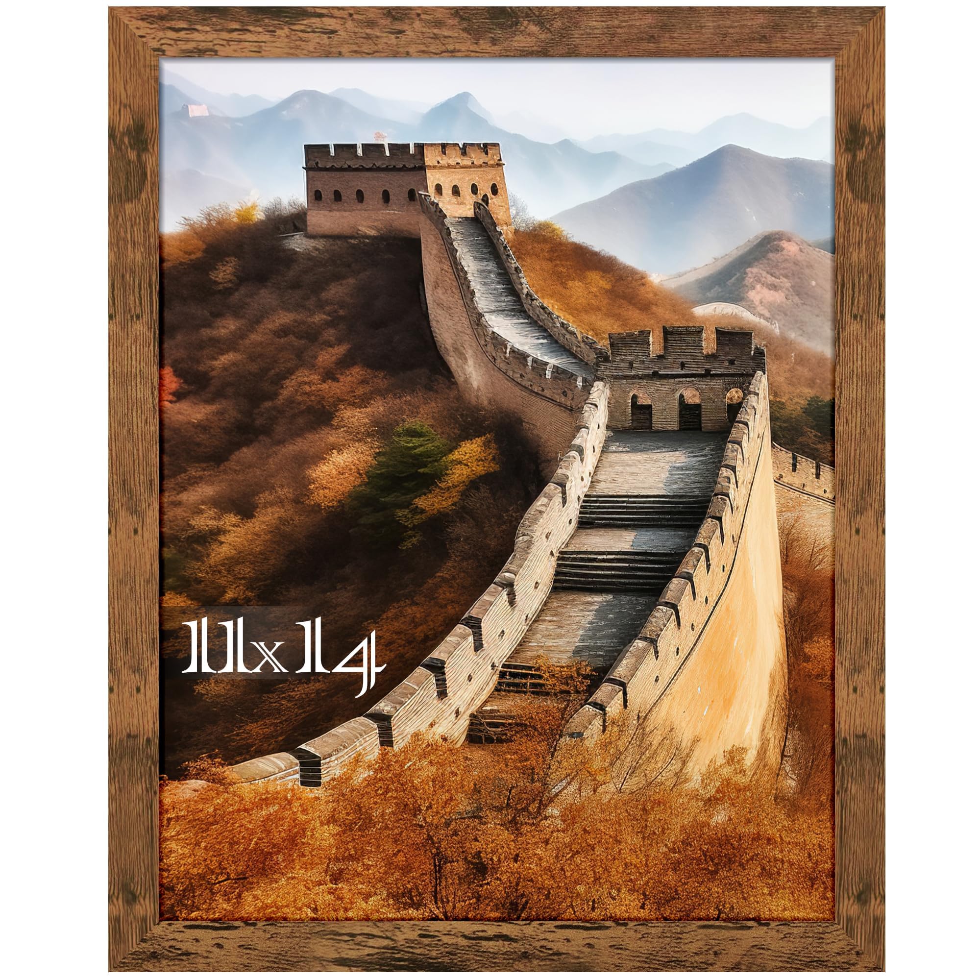Picrit 11x14 Picture Frame, Photo Frame for Wall Mounting Display, Brown