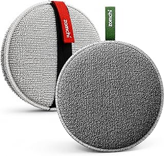 ZOMCHI Large Exfoliating Body Scrubber with Dual-Texture, 2 Pack, Grey