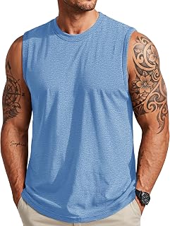 MAGCOMSEN Canotta da uomo in cotone per allenamento muscolare palestra camicie traspiranti leggere estive casual senza maniche camicie