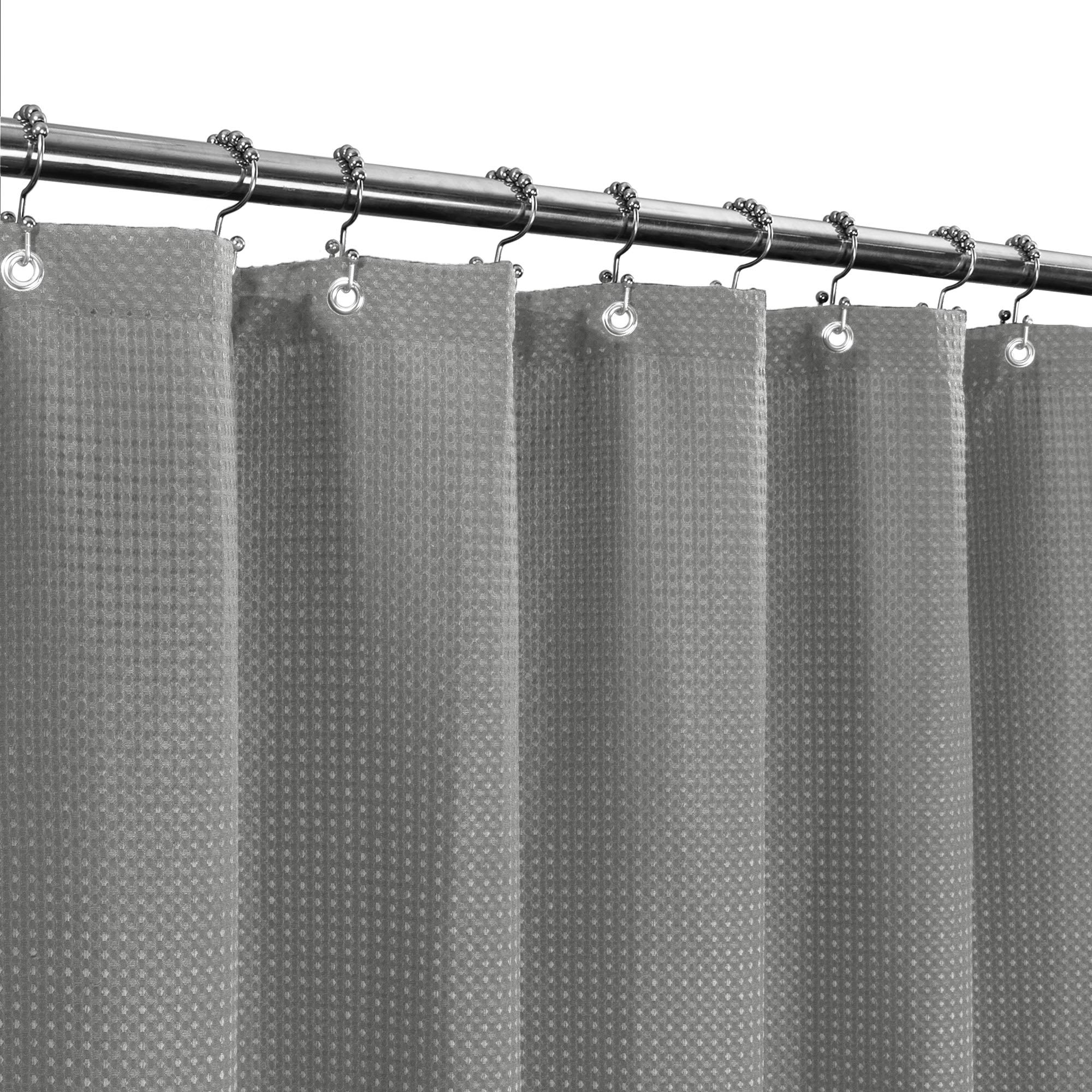 Barossa Design Stall Fabric Shower Curtain Waffle Weave 54x78, Gray