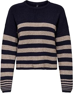 ONLY Onlkatia LS Rib Stripe O-Neck CC Knt Women's