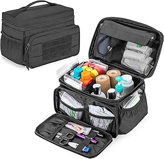 Damero Small Medicine Storage Bag Empty, Emergency Trauma Kit Organizer Bag | Family First Aid Box for Hiking, Camping and Home - No Accessories Included
