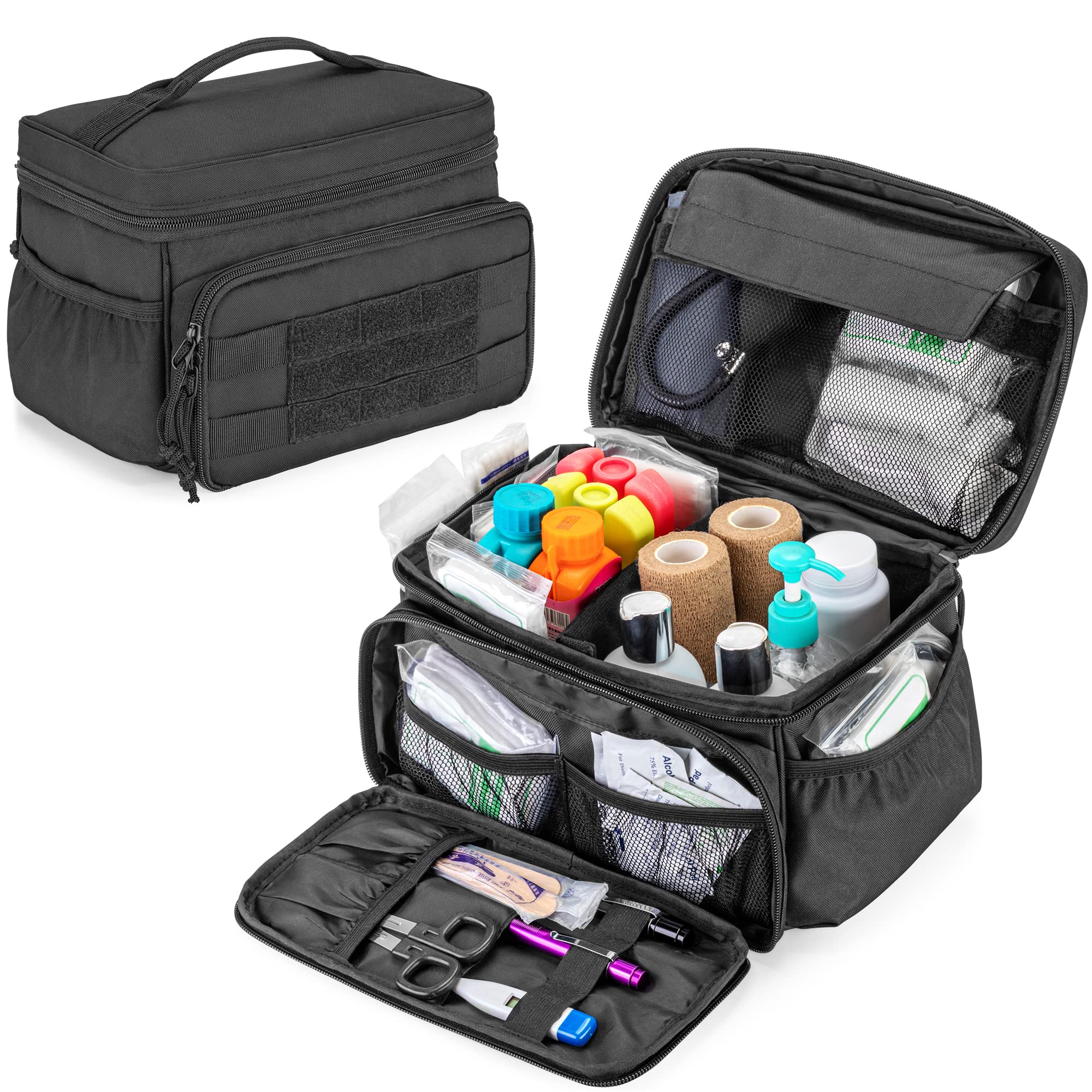 Damero Small Medicine Storage Bag Empty, Emergency Trauma Kit Organizer Bag | Fa