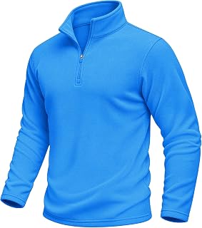 MAGCOMSEN Men's Fleece Sweatshirt Quarter Length Zipper Stand-up Collar Long Sleeve Shirt for Men Thermal Winter Autumn