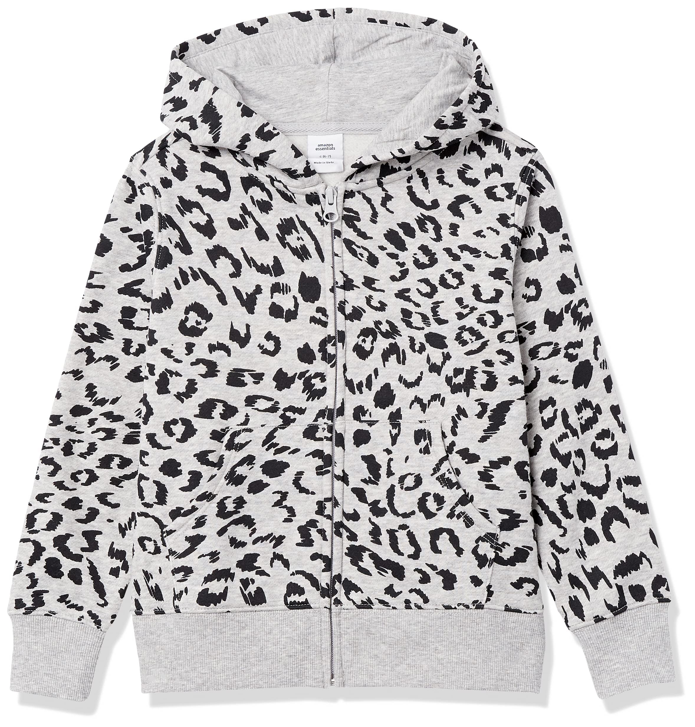 Amazon Essentials Girls and Toddlers' Fleece Zip-Up Hooded Sweatshirt with Lined