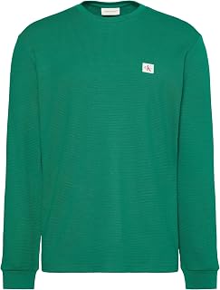 Calvin Klein Men's Short-Sleeved Waffle Badge Tee with Round Neck