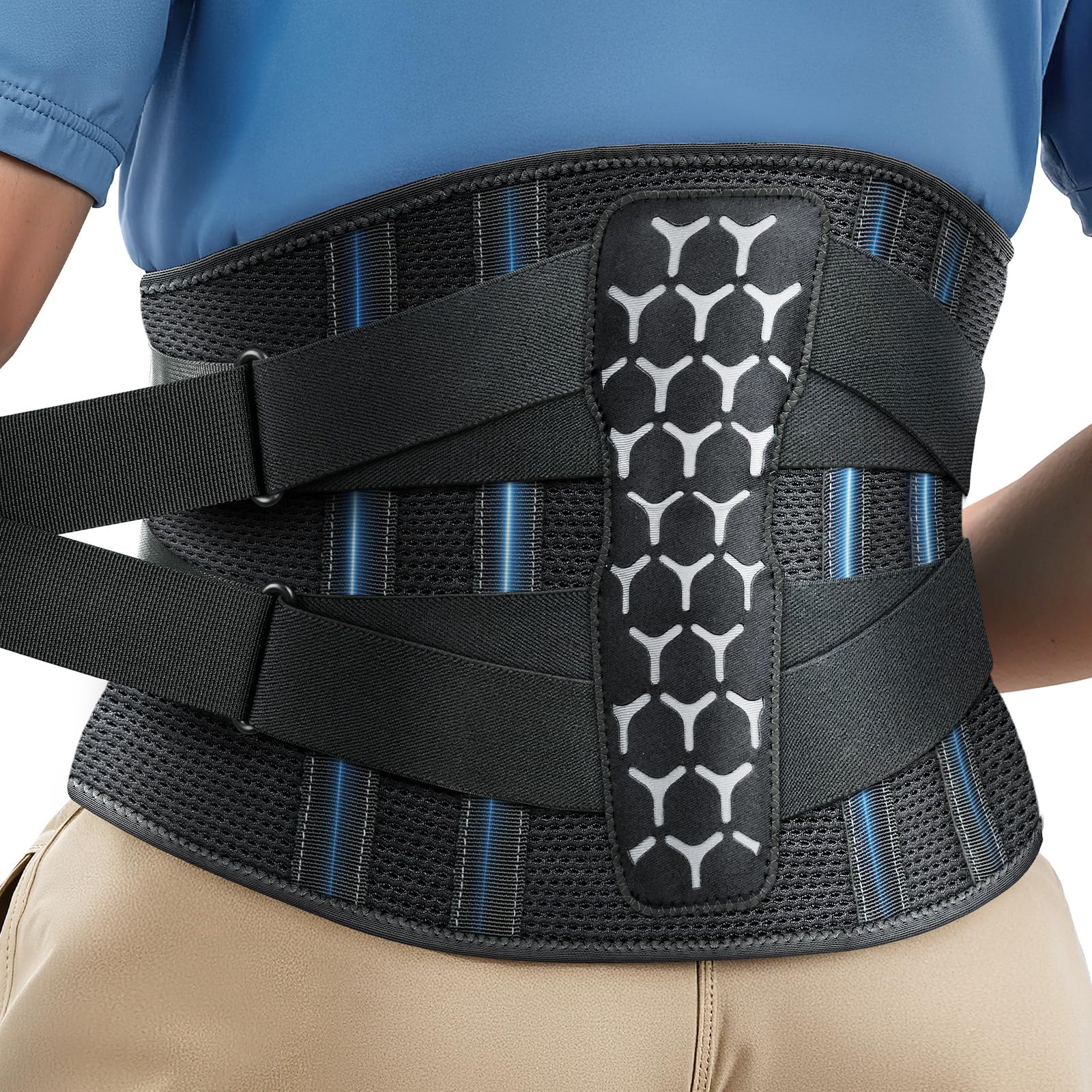 RAKIIE Back Braces for Lower Back Pain, Lumbar Support for Men & Women, Breathab